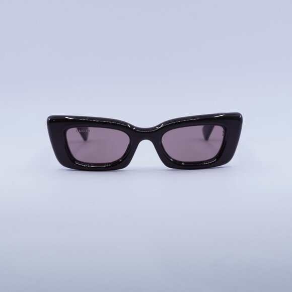 ?️ New Gucci GG1827S 004 Sunglasses - Shiny Brown Frame, Violet Lenses main image 6